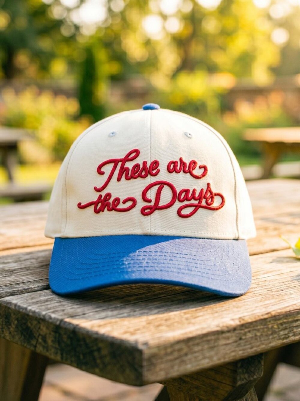 These Are The Days Embroidered Hat, Vintage Aesthetic Baseball Long Weekend Cap